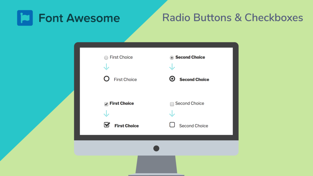 How to make font awesome radio buttons checkboxes website
