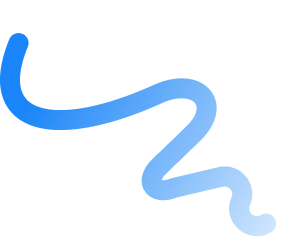 A decorative blue curly line