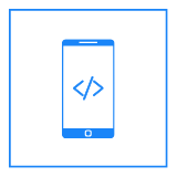 The icon for coding inside a smartphone