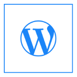 An icon showing the WordPress logo in blue