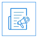 a letter and a megaphone